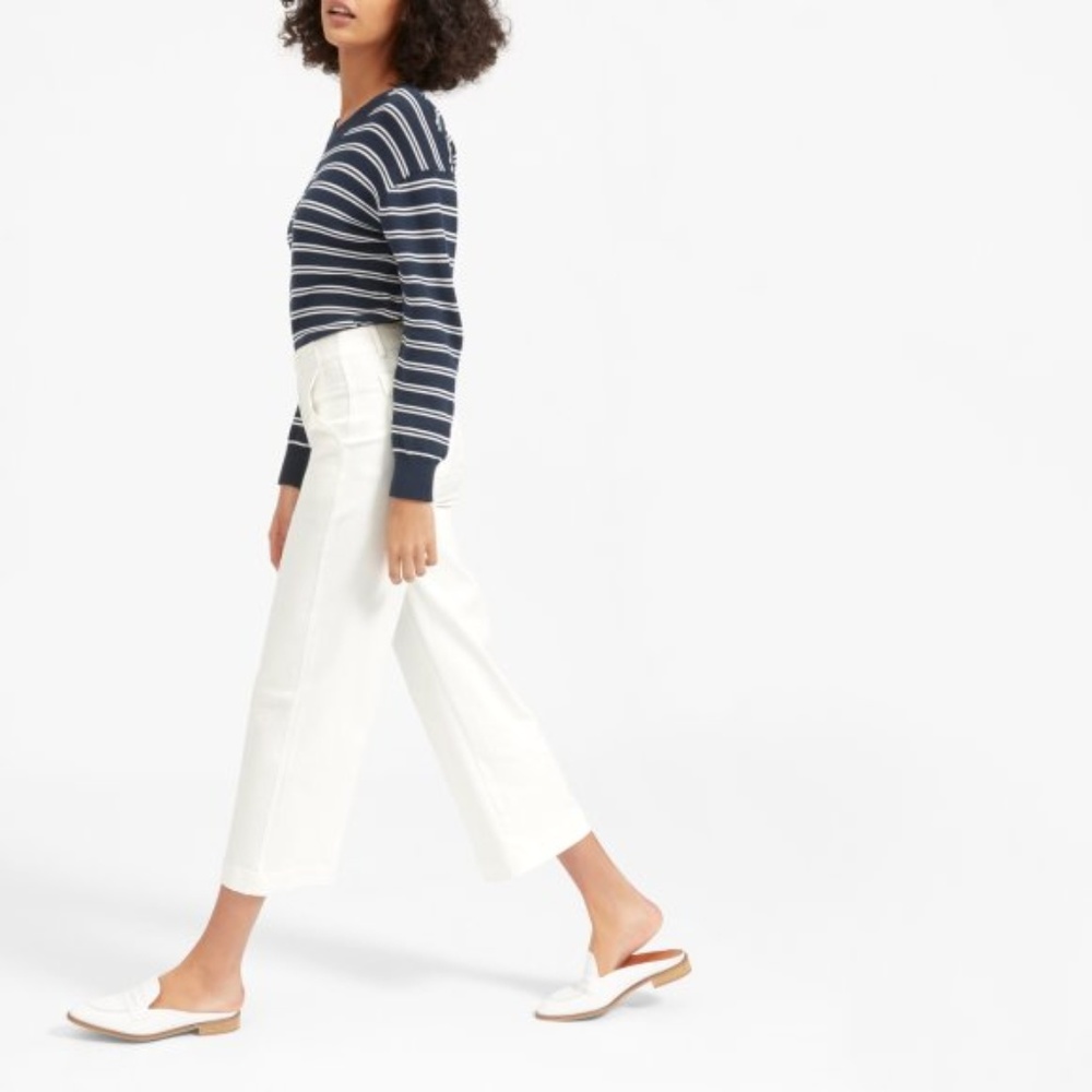 The Wide Leg Crop Utility Pant in White